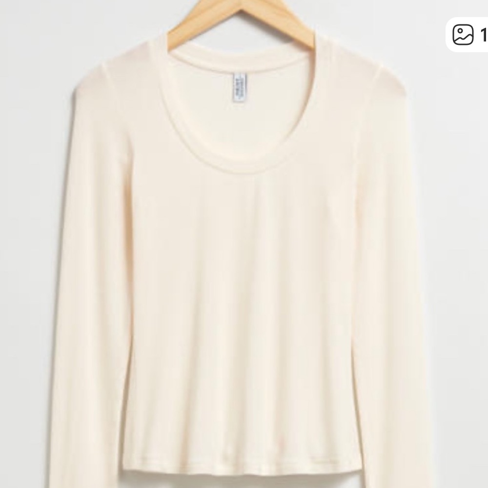 & Other Stories Cream Long Sleeve Top Size XS